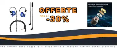 Monitor in-ear Bsinger PRO con cancellazione rumore - Due cavi MMCX