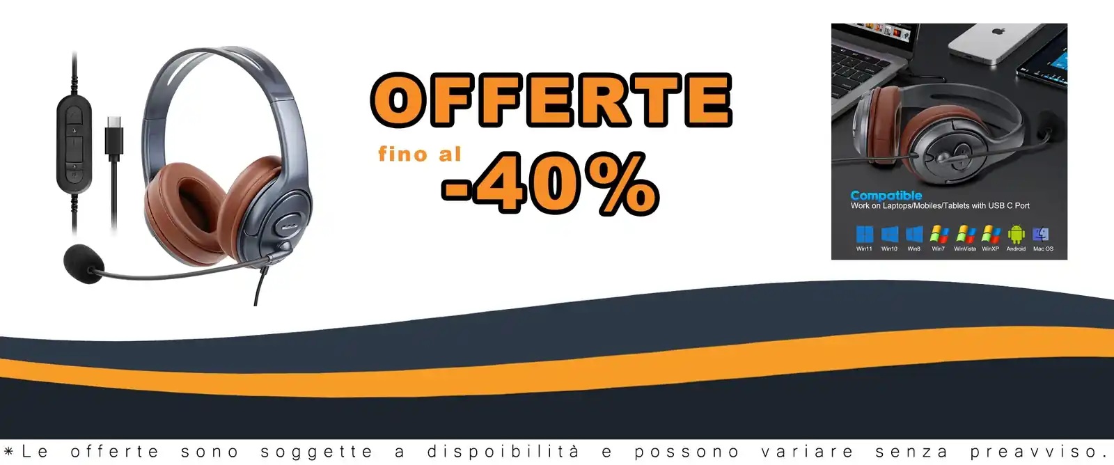 Alto cuffia USB-C per PC conferenze silentiCompatibileSamsungPixel